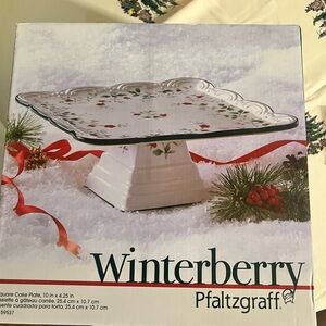 Pfaltzgraff Winterberry Square Cake Plate